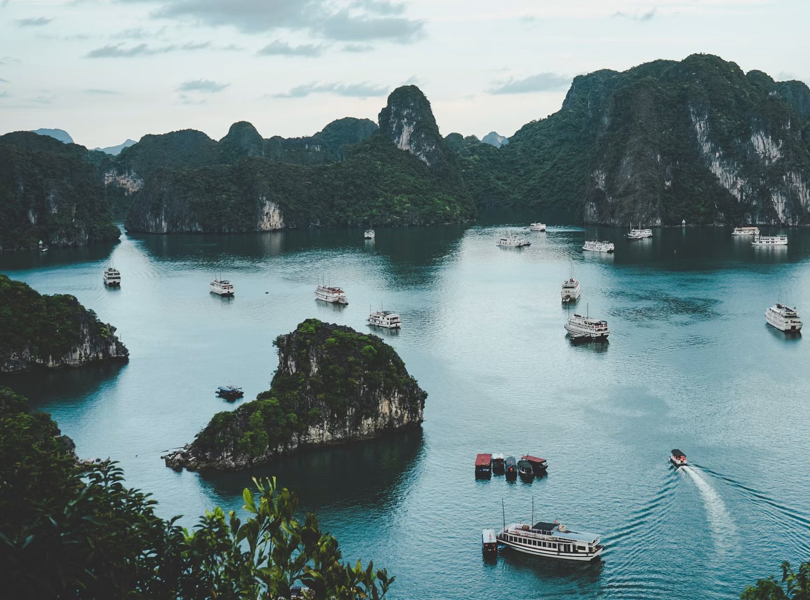 Ha Long Bay islands from above
